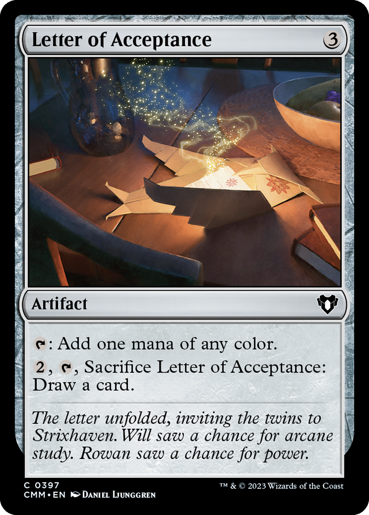 Letter of Acceptance [Commander Masters] | Jomio and Rueliete's Cards and Comics