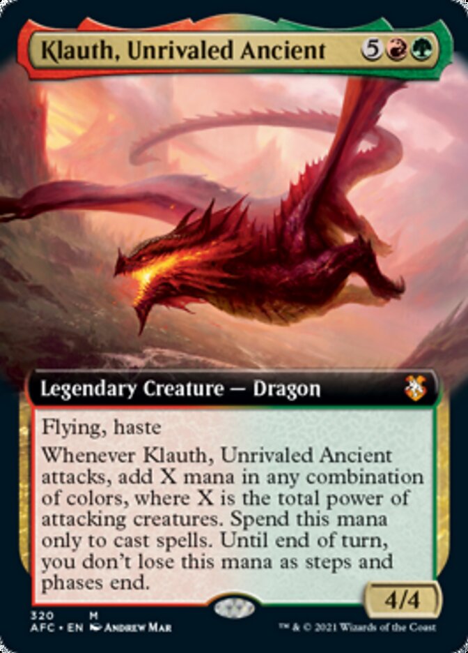 Klauth, Unrivaled Ancient (Extended Art) [Dungeons & Dragons: Adventures in the Forgotten Realms Commander] | Jomio and Rueliete's Cards and Comics