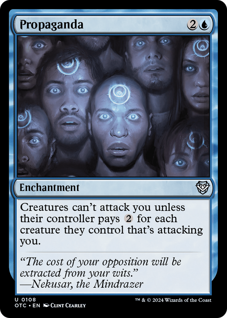Propaganda [Outlaws of Thunder Junction Commander] | Jomio and Rueliete's Cards and Comics