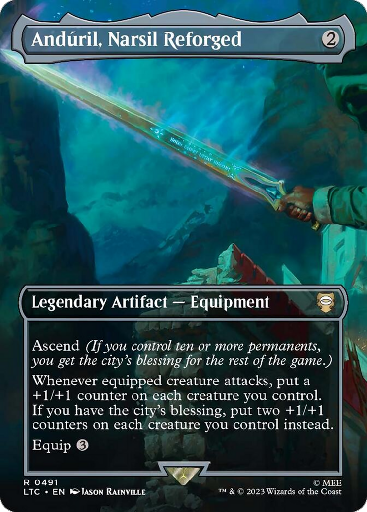 Anduril, Narsil Reforged (Borderless) [The Lord of the Rings: Tales of Middle-Earth Commander] | Jomio and Rueliete's Cards and Comics