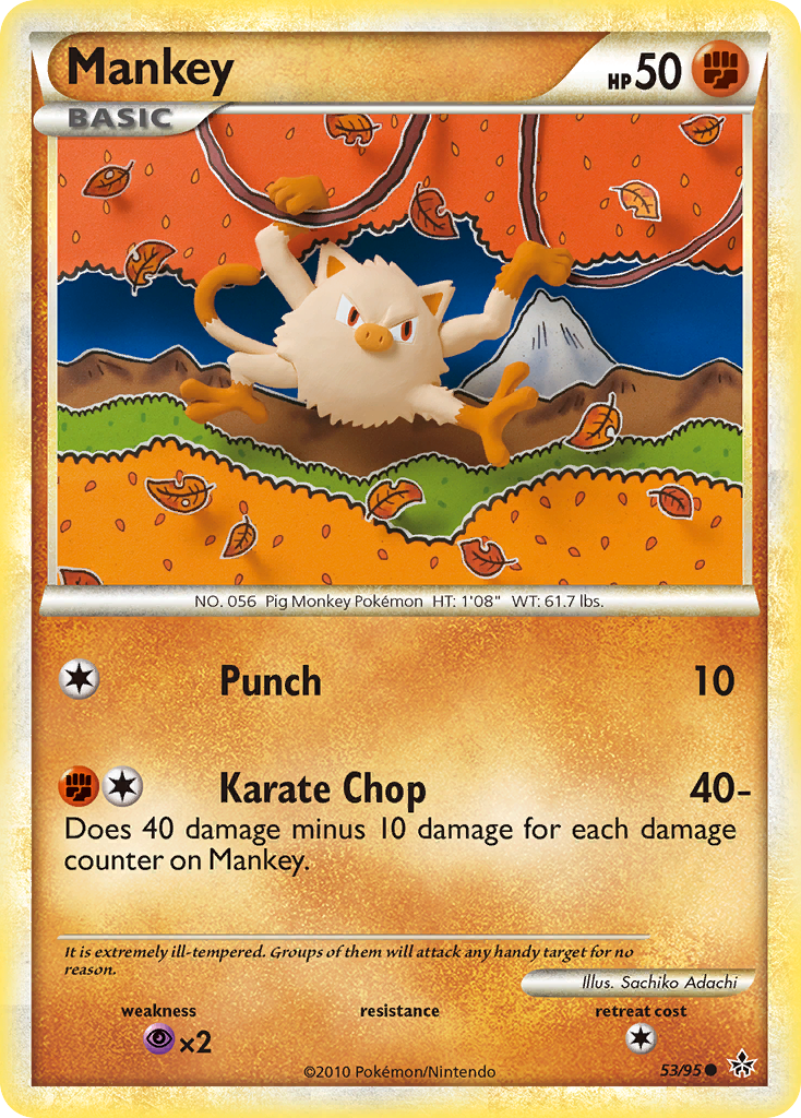 Mankey (53/95) [HeartGold & SoulSilver: Unleashed] | Jomio and Rueliete's Cards and Comics