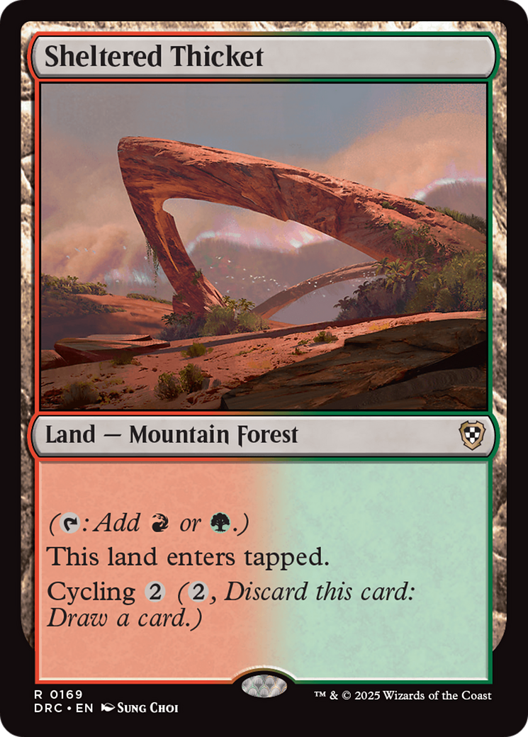 Sheltered Thicket [Aetherdrift Commander] | Jomio and Rueliete's Cards and Comics
