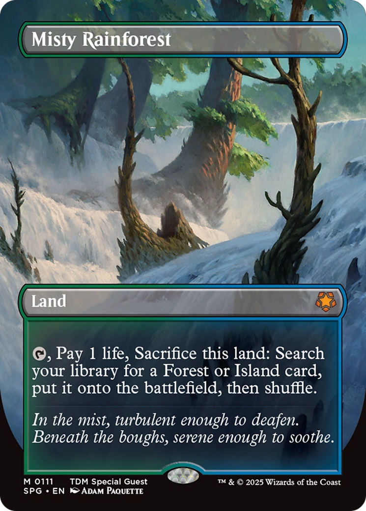 Misty Rainforest (Borderless) [Tarkir: Dragonstorm Special Guests] | Jomio and Rueliete's Cards and Comics