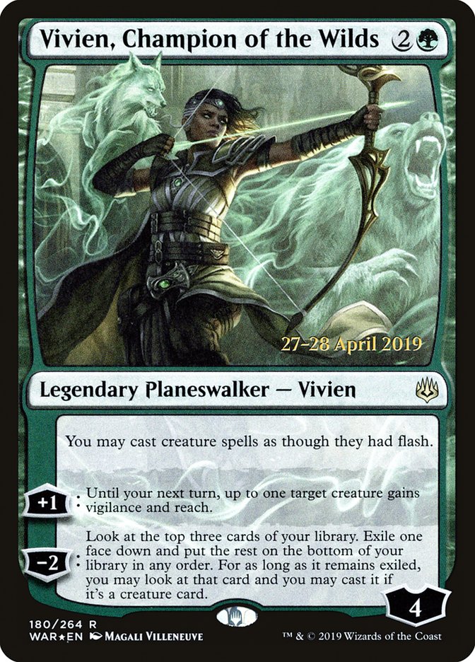 Vivien, Champion of the Wilds [War of the Spark Prerelease Promos] | Jomio and Rueliete's Cards and Comics