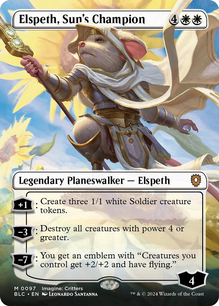 Elspeth, Sun's Champion (Borderless) [Bloomburrow Commander] | Jomio and Rueliete's Cards and Comics
