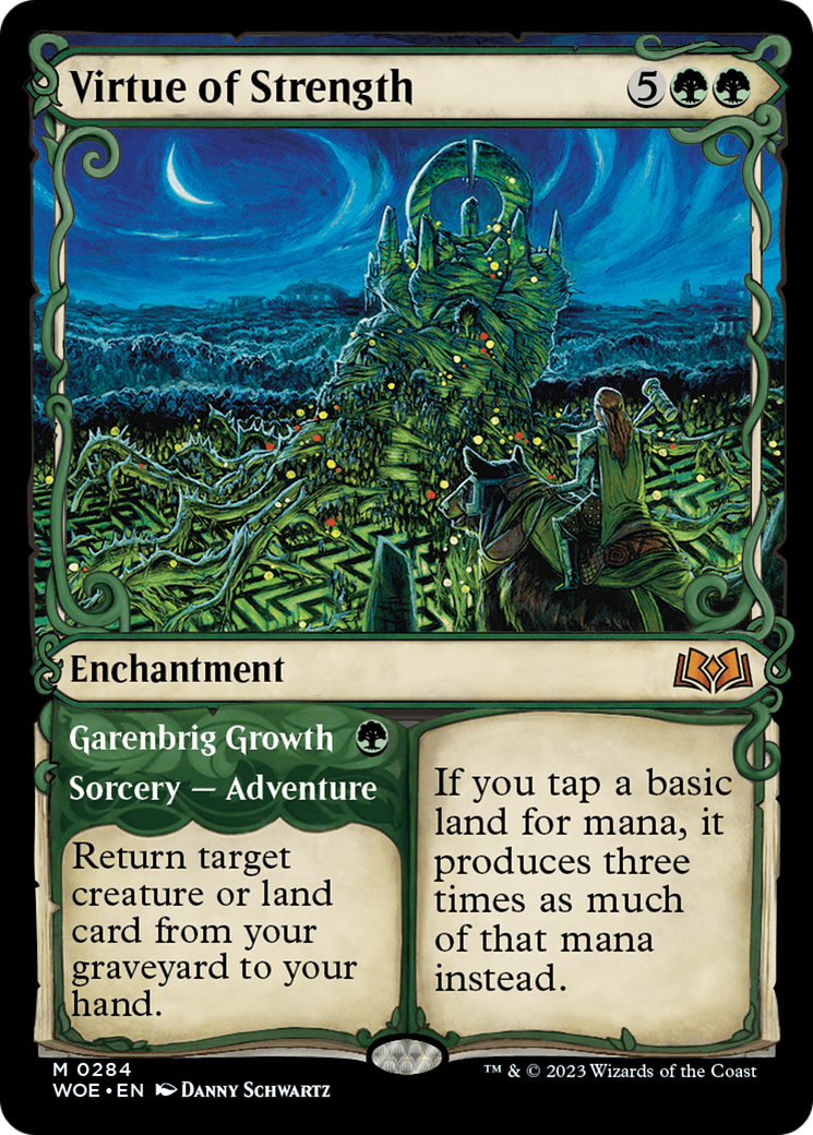 Virtue of Strength // Garenbrig Growth (Showcase) [Wilds of Eldraine] | Jomio and Rueliete's Cards and Comics