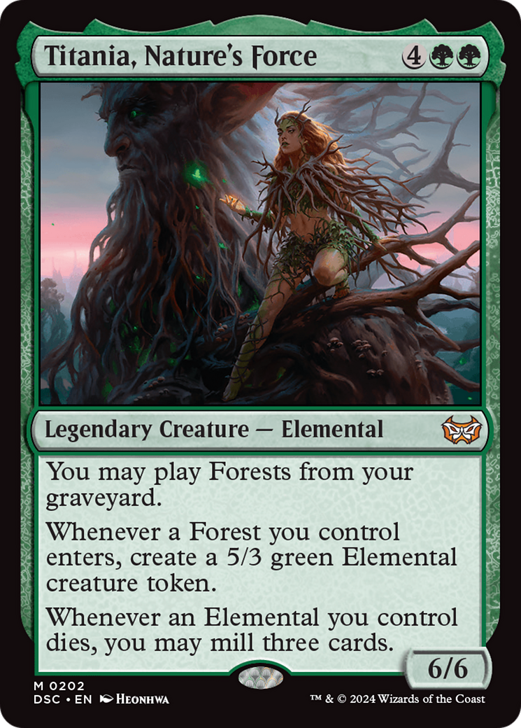 Titania, Nature's Force [Duskmourn: House of Horror Commander] | Jomio and Rueliete's Cards and Comics