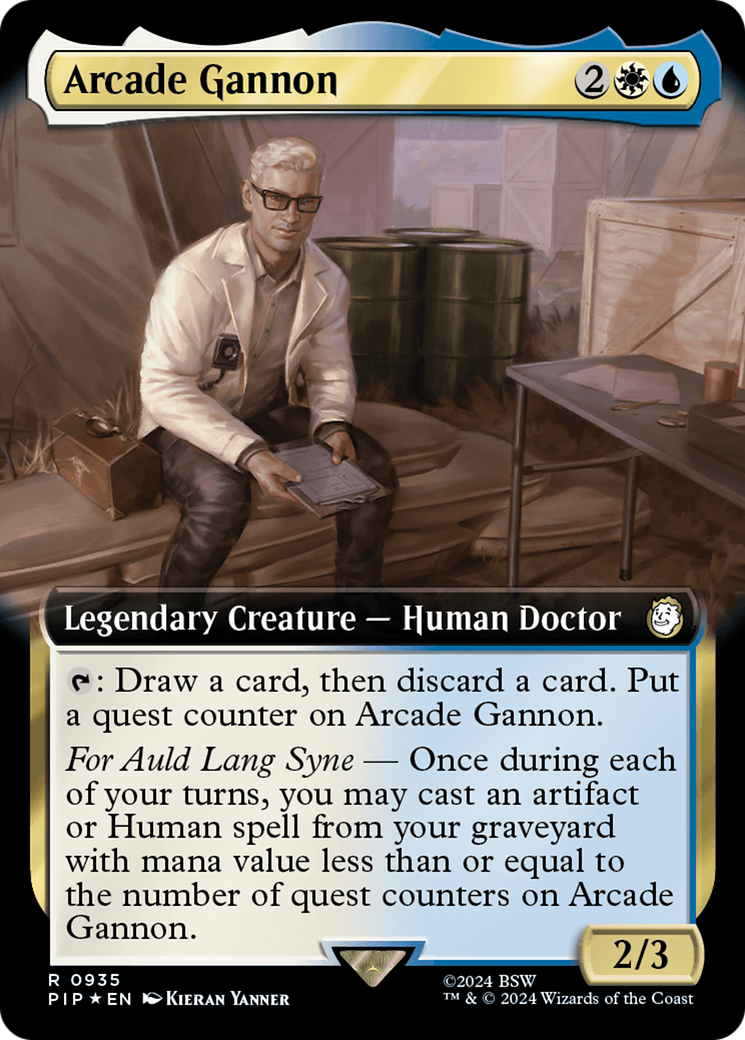 Arcade Gannon (Extended Art) (Surge Foil) [Fallout] | Jomio and Rueliete's Cards and Comics