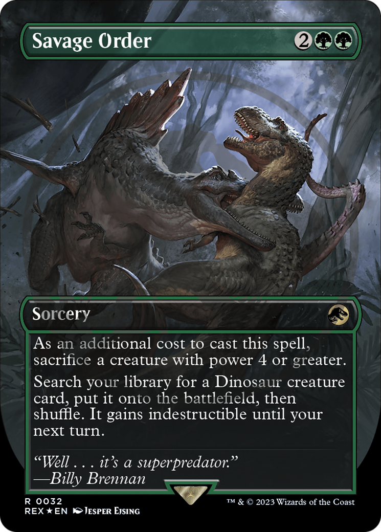 Savage Order (Emblem) (Borderless) [Jurassic World Collection Tokens] | Jomio and Rueliete's Cards and Comics