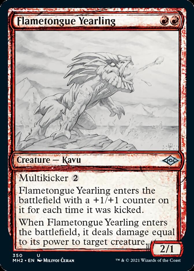 Flametongue Yearling (Sketch) [Modern Horizons 2] | Jomio and Rueliete's Cards and Comics