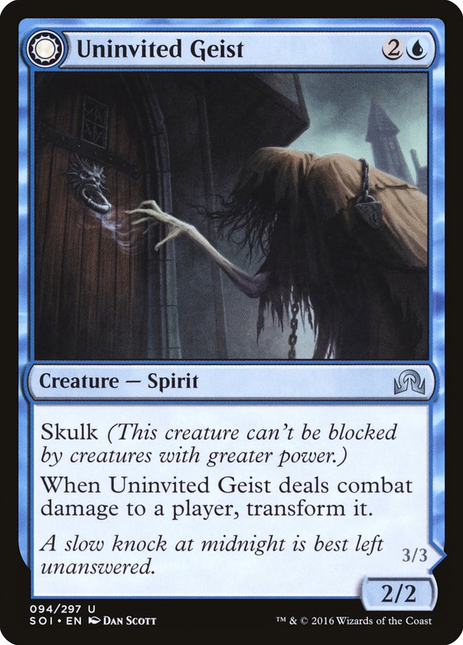 Uninvited Geist // Unimpeded Trespasser [Shadows over Innistrad] | Jomio and Rueliete's Cards and Comics
