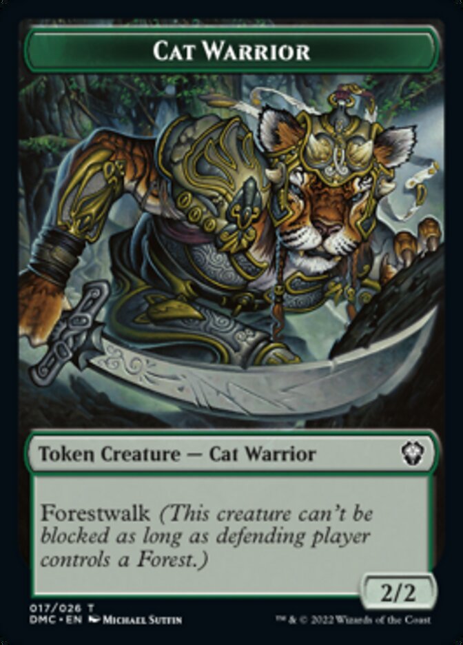 Saproling // Cat Warrior Double-Sided Token [Dominaria United Tokens] | Jomio and Rueliete's Cards and Comics