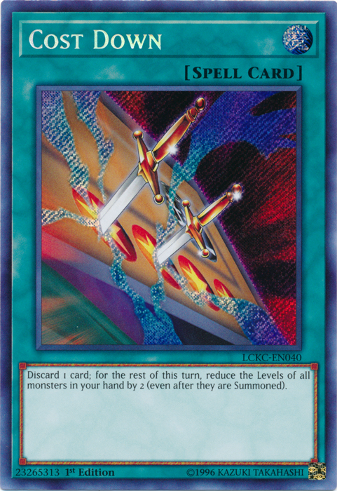 Cost Down [LCKC-EN040] Secret Rare | Jomio and Rueliete's Cards and Comics