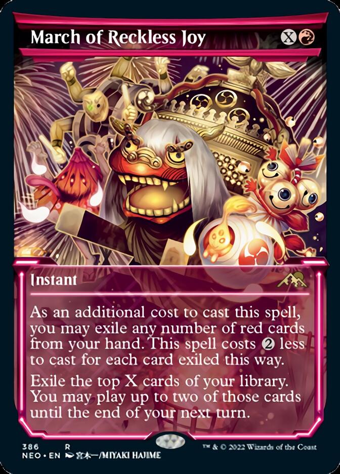 March of Reckless Joy (Showcase Soft Glow) [Kamigawa: Neon Dynasty] | Jomio and Rueliete's Cards and Comics
