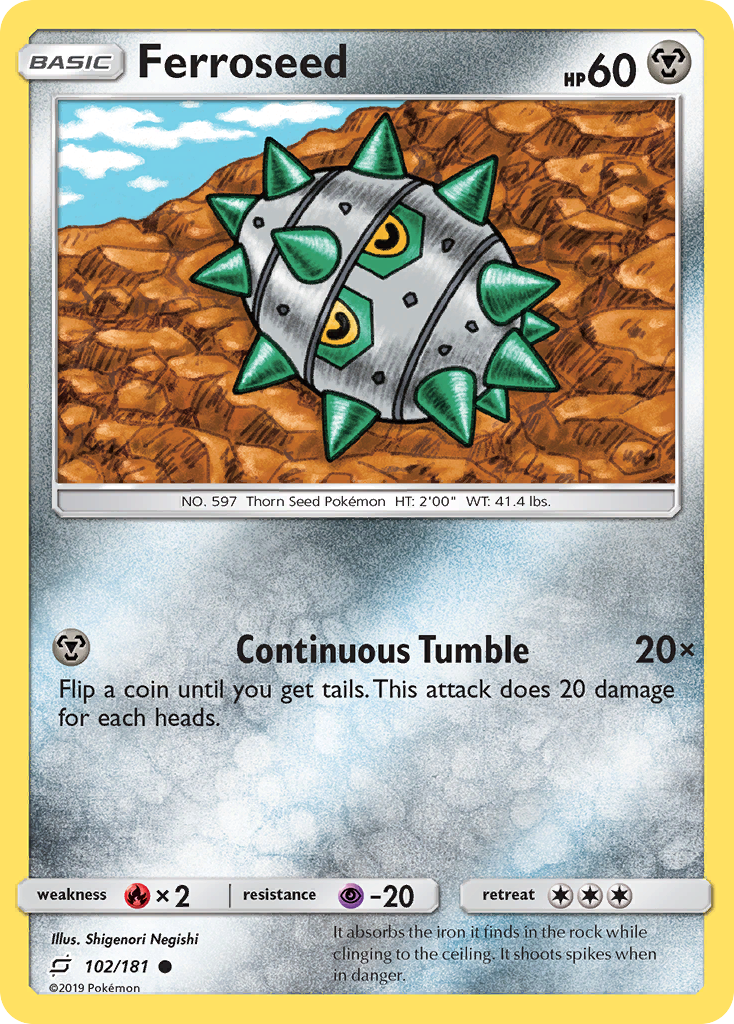 Ferroseed (102/181) [Sun & Moon: Team Up] | Jomio and Rueliete's Cards and Comics
