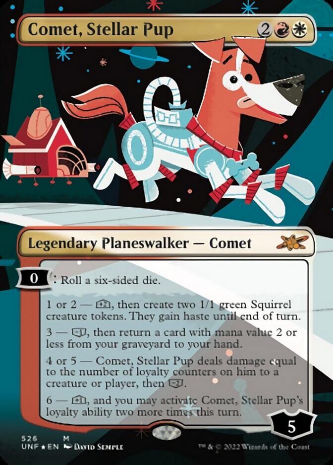Comet, Stellar Pup (Borderless) (Galaxy Foil) [Unfinity] | Jomio and Rueliete's Cards and Comics