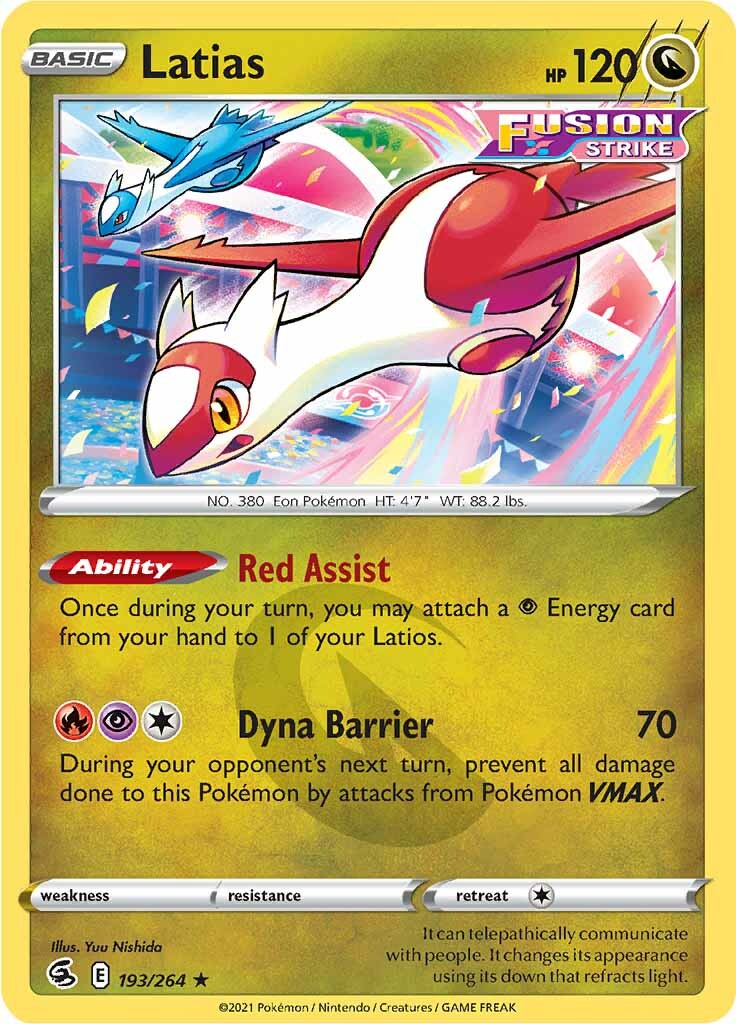 Latias (193/264) [Sword & Shield: Fusion Strike] | Jomio and Rueliete's Cards and Comics