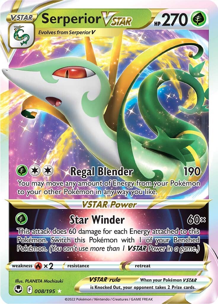 Serperior VSTAR (008/195) [Sword & Shield: Silver Tempest] | Jomio and Rueliete's Cards and Comics