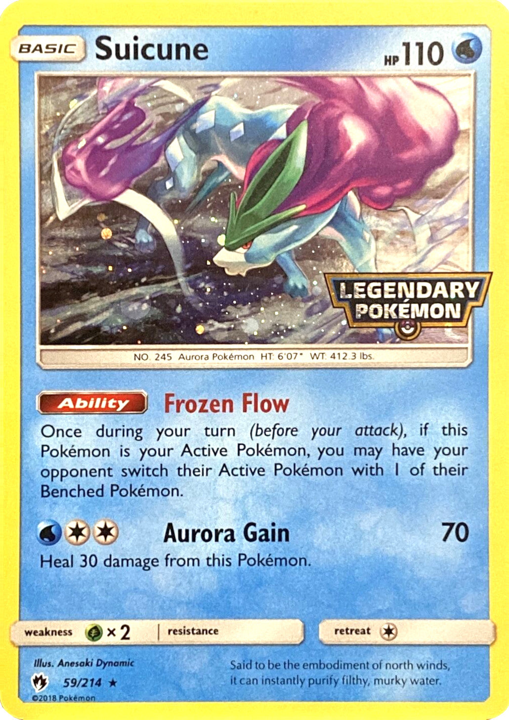 Suicune (59/214) (Legendary Pokemon Stamped) [Sun & Moon: Lost Thunder] | Jomio and Rueliete's Cards and Comics