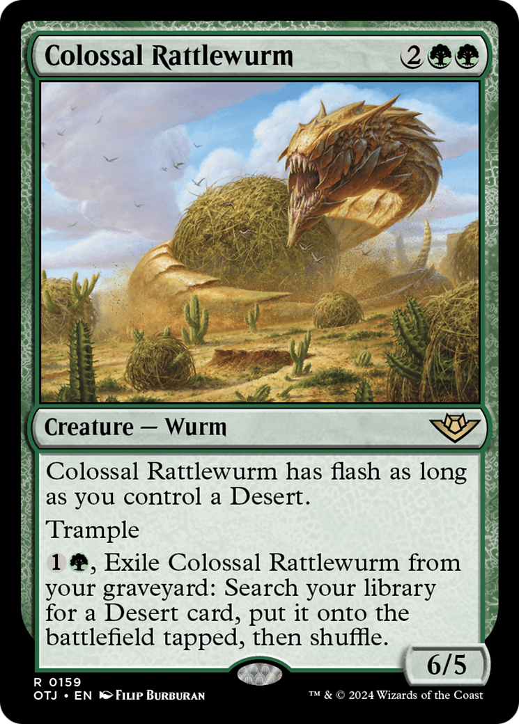 Colossal Rattlewurm [Outlaws of Thunder Junction] | Jomio and Rueliete's Cards and Comics