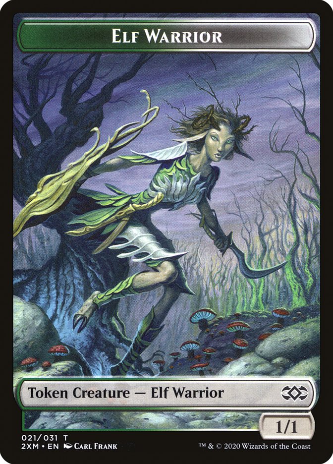 Golem // Elf Warrior Double-Sided Token [Double Masters Tokens] | Jomio and Rueliete's Cards and Comics
