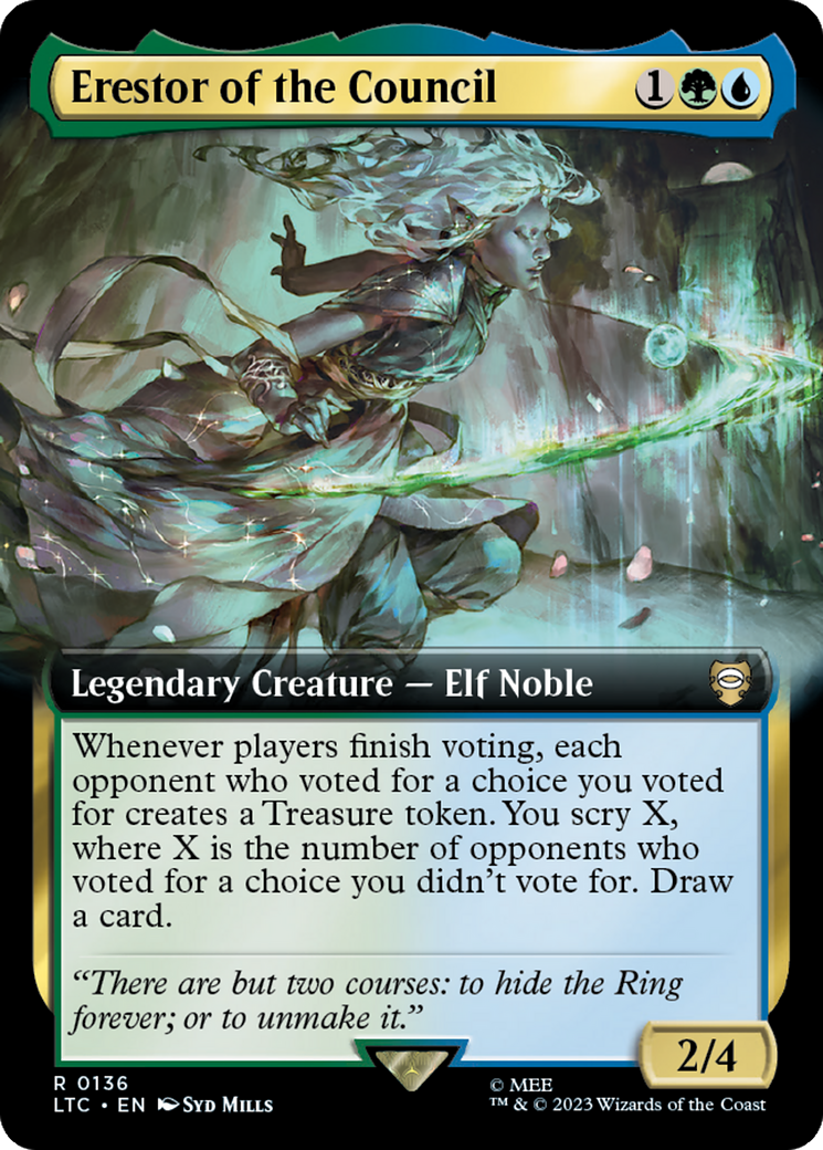 Erestor of the Council (Extended Art) [The Lord of the Rings: Tales of Middle-Earth Commander] | Jomio and Rueliete's Cards and Comics