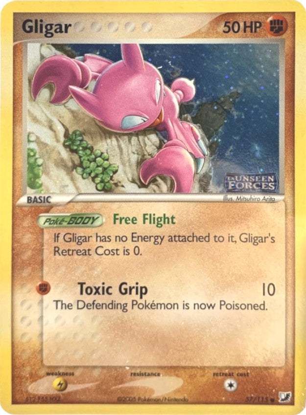 Gligar (57/115) (Stamped) [EX: Unseen Forces] | Jomio and Rueliete's Cards and Comics