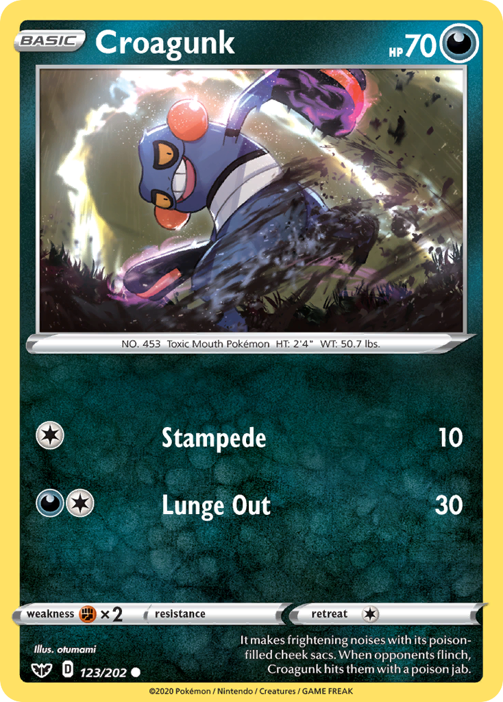 Croagunk (123/202) [Sword & Shield: Base Set] | Jomio and Rueliete's Cards and Comics