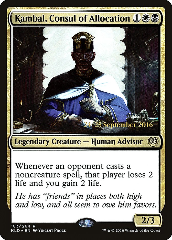 Kambal, Consul of Allocation [Kaladesh Prerelease Promos] | Jomio and Rueliete's Cards and Comics