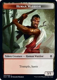 Human Warrior // Food (15) Double-Sided Token [Throne of Eldraine Tokens] | Jomio and Rueliete's Cards and Comics