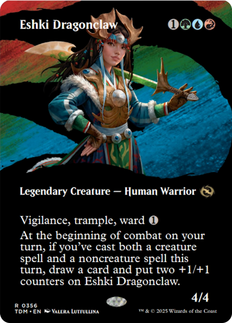 Eshki Dragonclaw (Borderless) [Tarkir: Dragonstorm] | Jomio and Rueliete's Cards and Comics