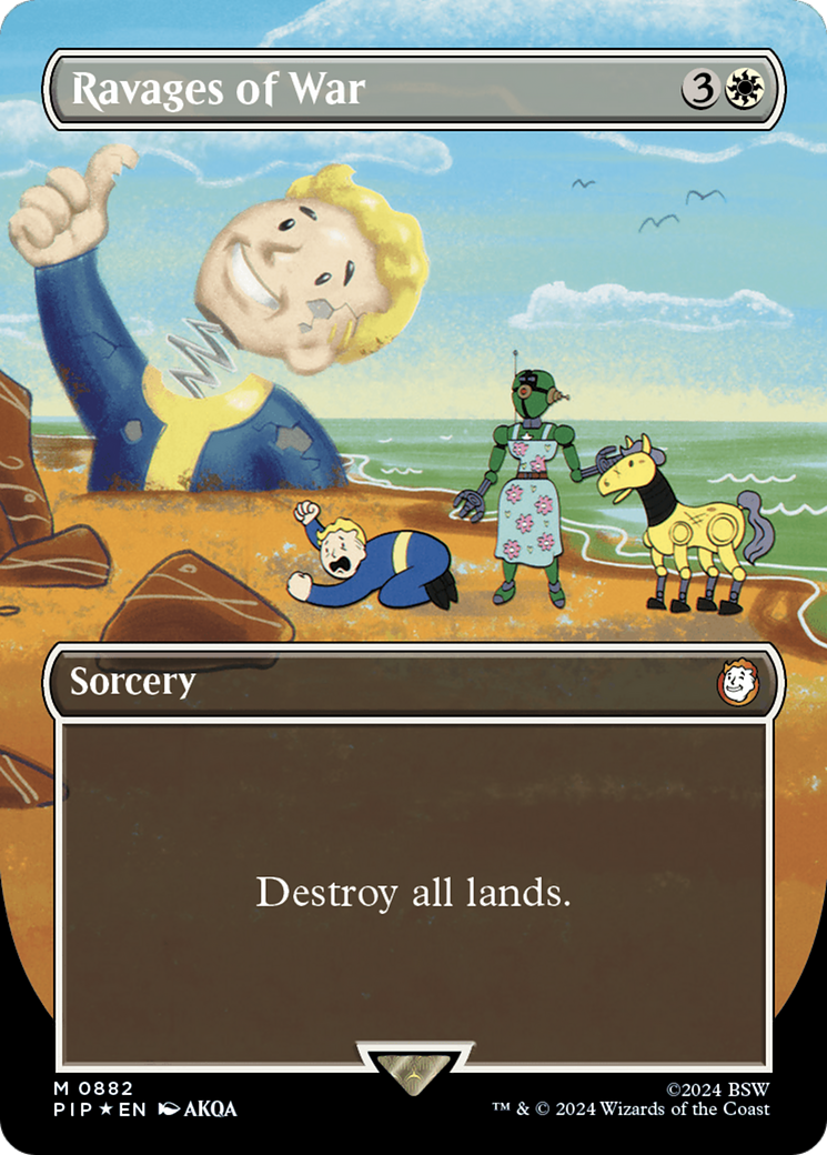 Ravages of War (Borderless) (Surge Foil) [Fallout] | Jomio and Rueliete's Cards and Comics