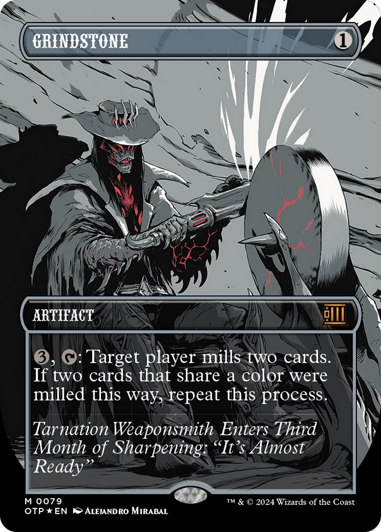 Grindstone (Textured Foil) [Outlaws of Thunder Junction: Breaking News] | Jomio and Rueliete's Cards and Comics