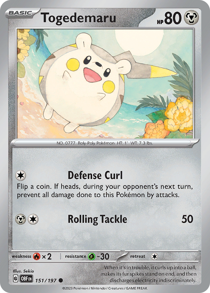 Togedemaru (151/197) [Scarlet & Violet: Obsidian Flames] | Jomio and Rueliete's Cards and Comics