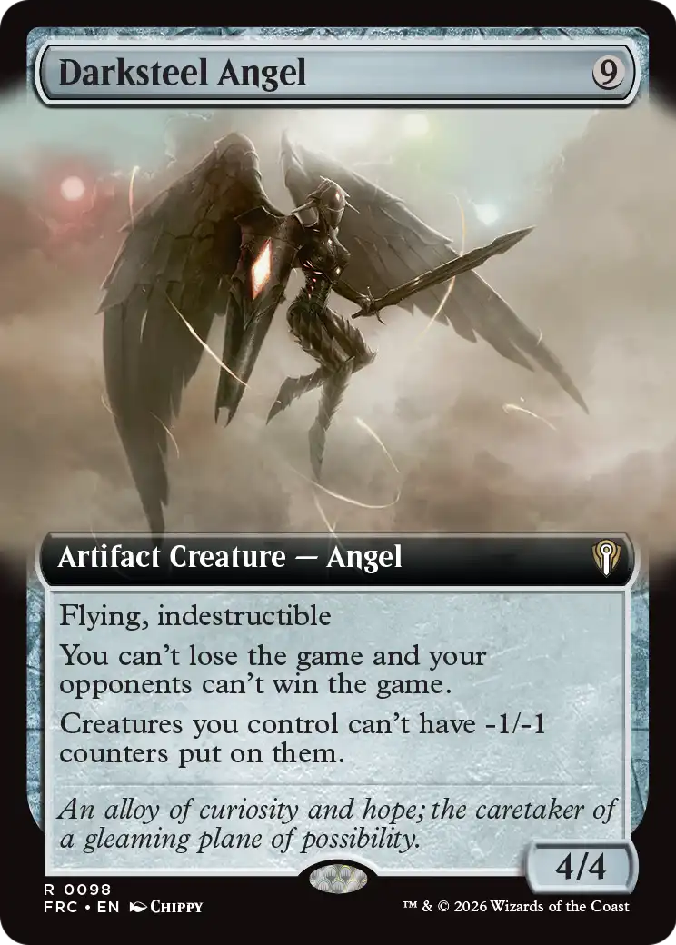 Darksteel Angel (Extended Art) [Reality Fracture Commander] | Jomio and Rueliete's Cards and Comics