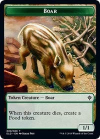 Boar // Food (15) Double-Sided Token [Throne of Eldraine Tokens] | Jomio and Rueliete's Cards and Comics
