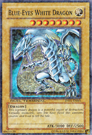 Blue-Eyes White Dragon [DT01-EN001] Super Rare | Jomio and Rueliete's Cards and Comics