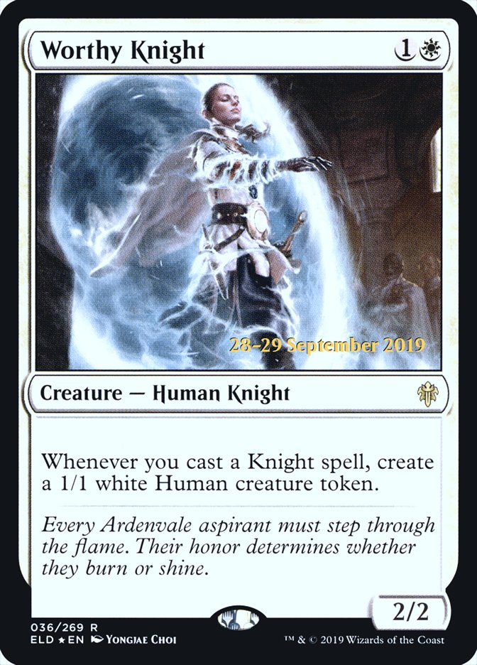 Worthy Knight [Throne of Eldraine Prerelease Promos] | Jomio and Rueliete's Cards and Comics