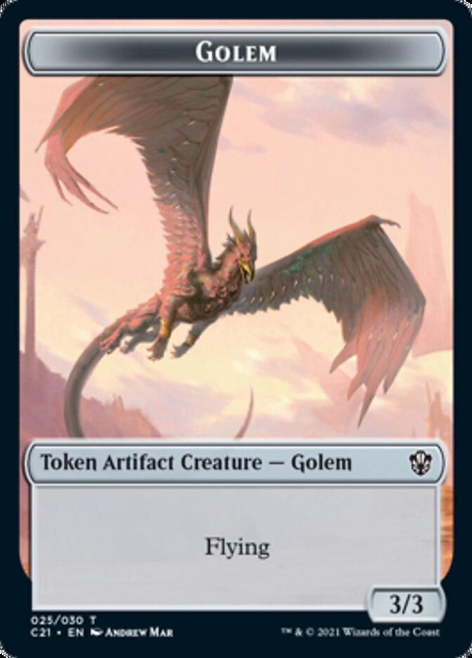 Golem (025) // Thopter Double-Sided Token [Commander 2021 Tokens] | Jomio and Rueliete's Cards and Comics