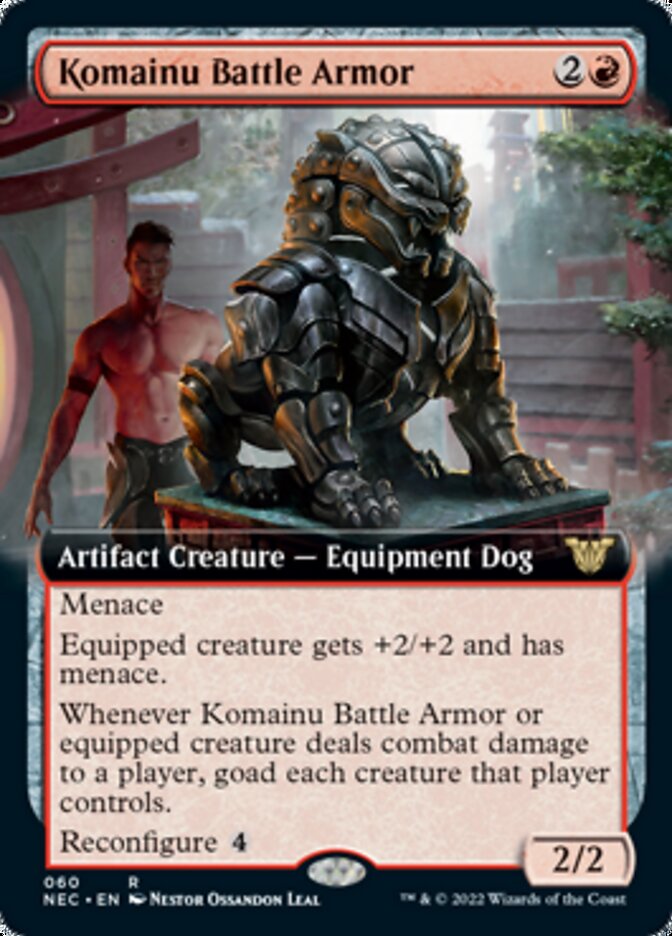 Komainu Battle Armor (Extended Art) [Kamigawa: Neon Dynasty Commander] | Jomio and Rueliete's Cards and Comics