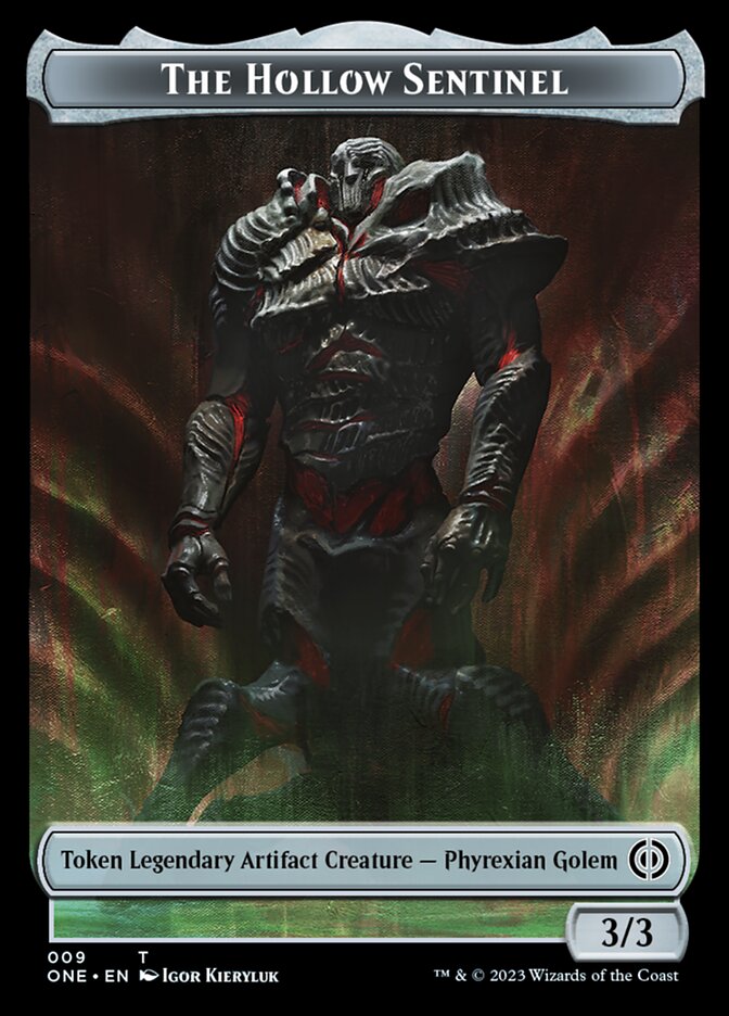 Phyrexian Mite (011) // The Hollow Sentinel Double-Sided Token [Phyrexia: All Will Be One Tokens] | Jomio and Rueliete's Cards and Comics
