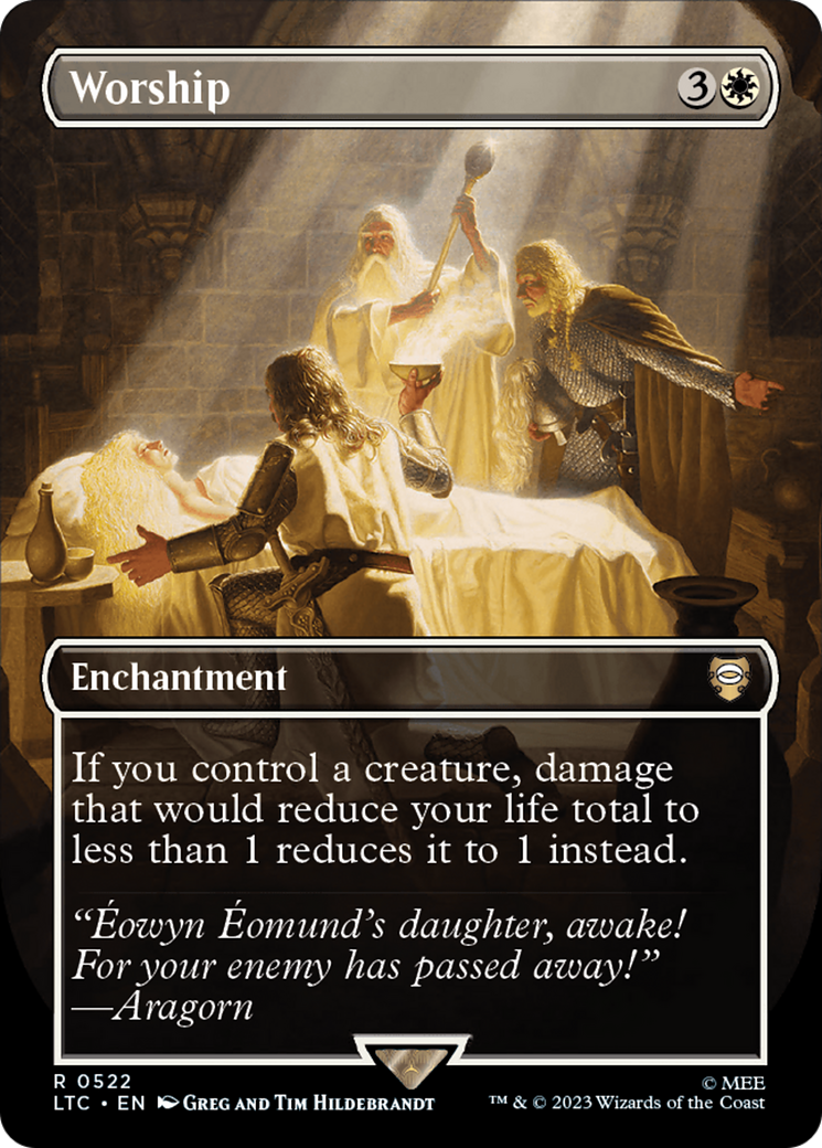 Worship (Borderless) [The Lord of the Rings: Tales of Middle-Earth Commander] | Jomio and Rueliete's Cards and Comics