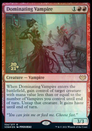 Dominating Vampire [Innistrad: Crimson Vow Prerelease Promos] | Jomio and Rueliete's Cards and Comics