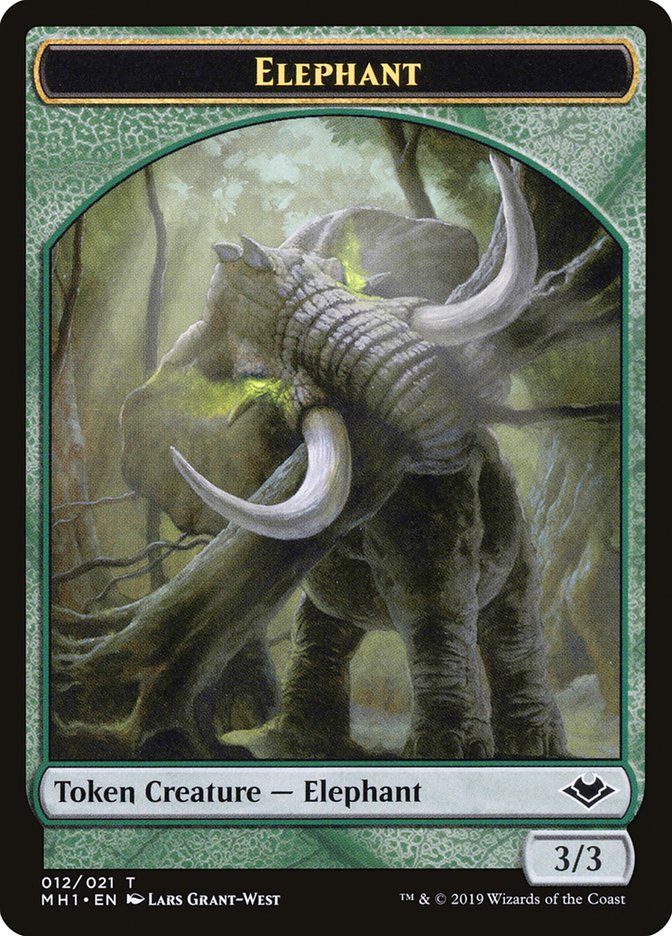 Shapeshifter (001) // Elephant (012) Double-Sided Token [Modern Horizons Tokens] | Jomio and Rueliete's Cards and Comics