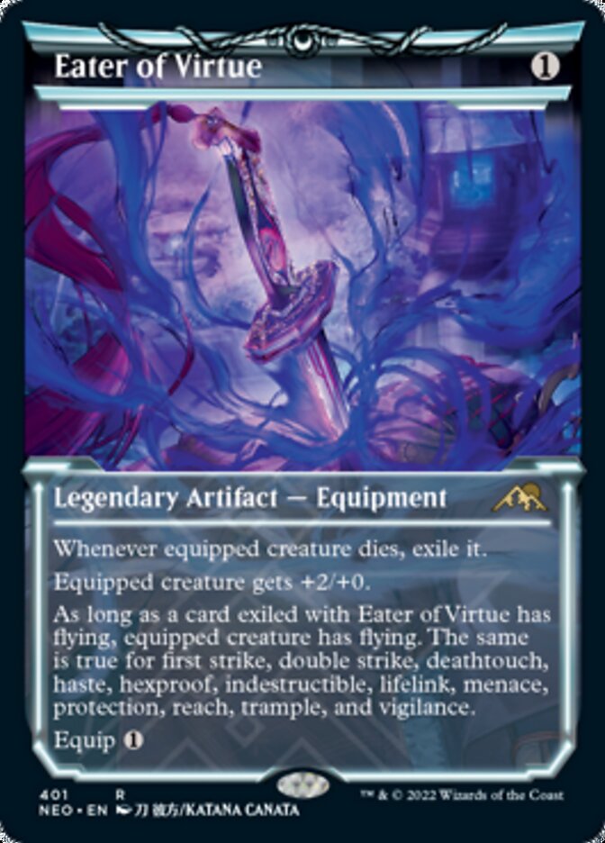 Eater of Virtue (Showcase Soft Glow) [Kamigawa: Neon Dynasty] | Jomio and Rueliete's Cards and Comics