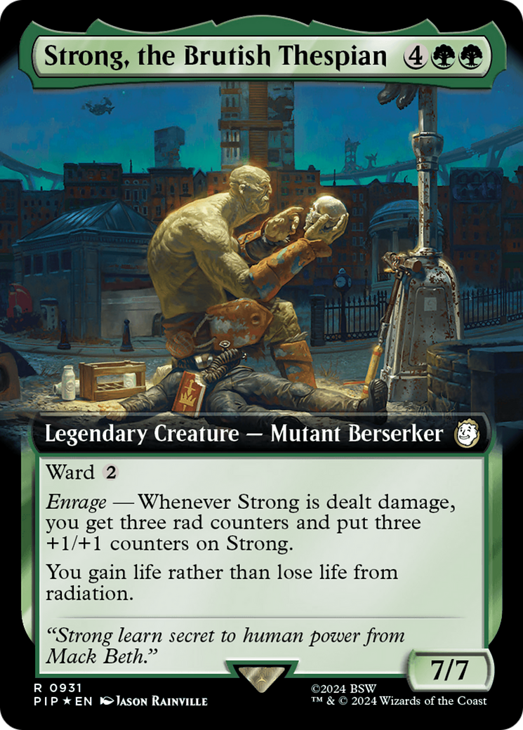 Strong, the Brutish Thespian (Extended Art) (Surge Foil) [Fallout] | Jomio and Rueliete's Cards and Comics