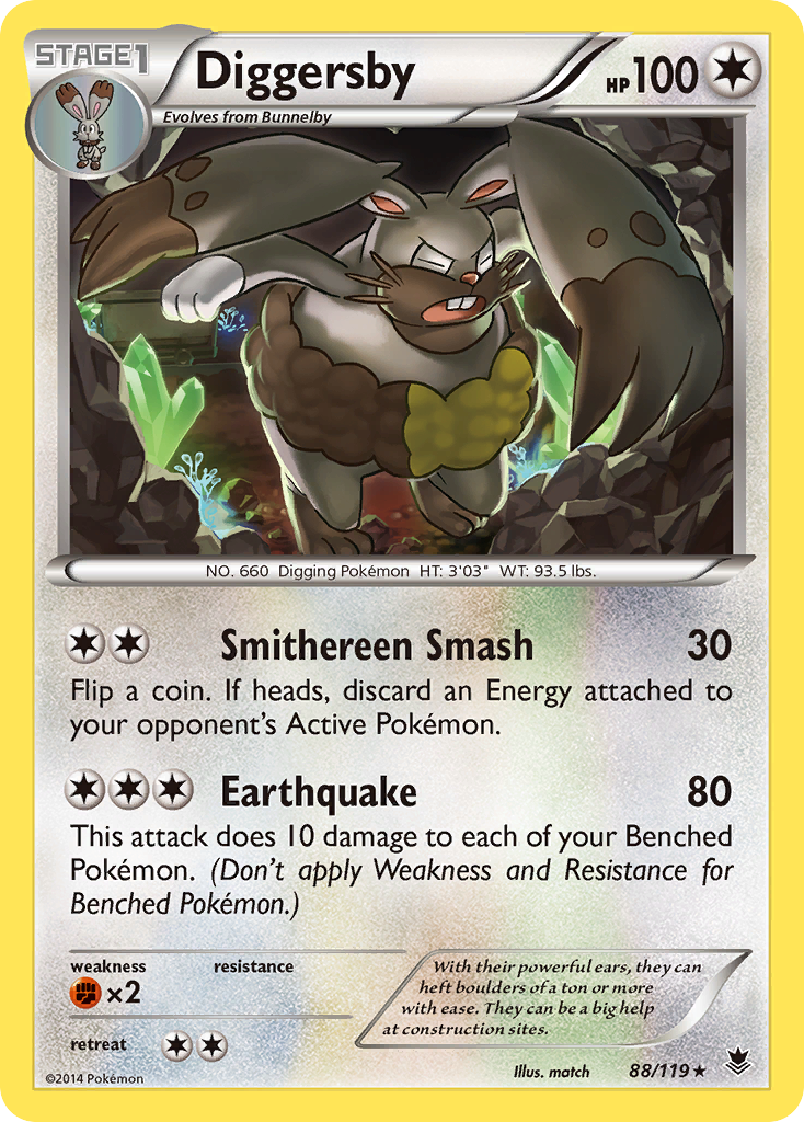 Diggersby (88/119) [XY: Phantom Forces] | Jomio and Rueliete's Cards and Comics