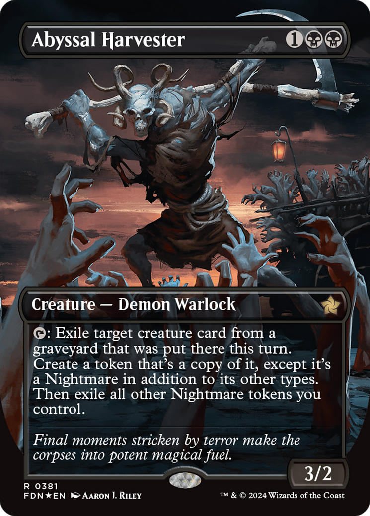 Abyssal Harvester (Borderless) (Mana Foil) [Foundations] | Jomio and Rueliete's Cards and Comics