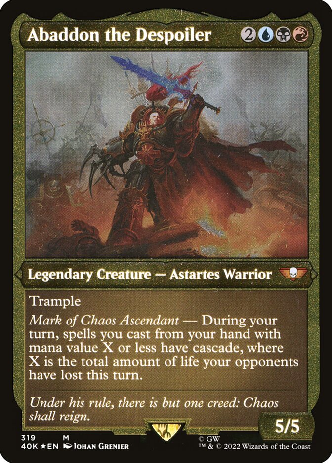 Abaddon the Despoiler (Display Commander) (Etched Foil) [Warhammer 40,000] | Jomio and Rueliete's Cards and Comics