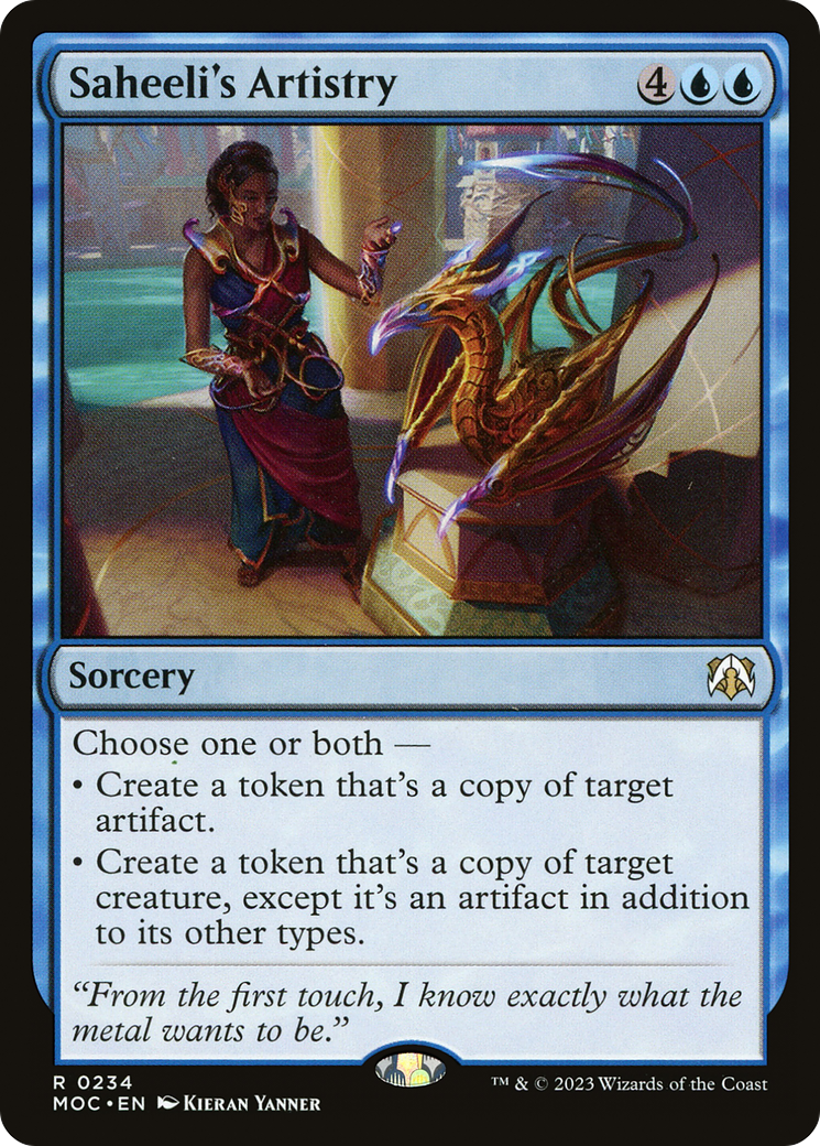 Saheeli's Artistry [March of the Machine Commander] | Jomio and Rueliete's Cards and Comics